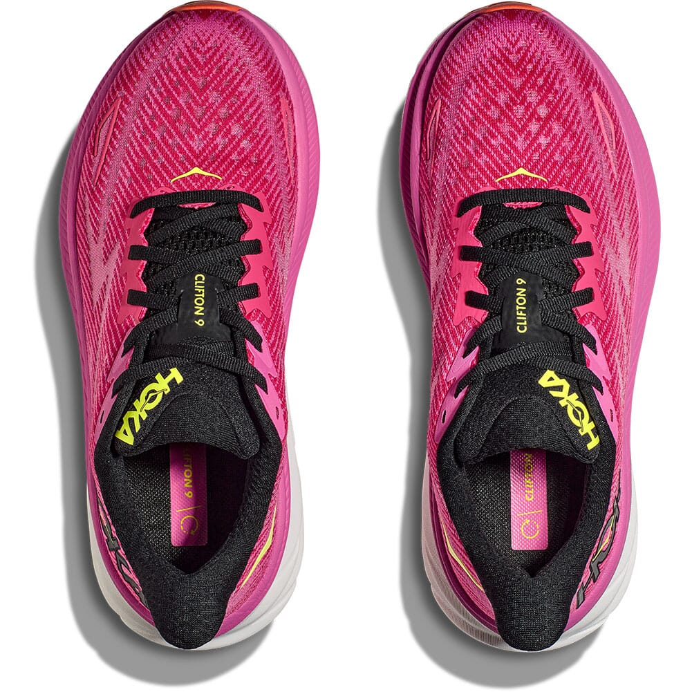 1127896-RSRW Hoka Women's Clifton 9 Running Shoes - Raspberry/Strawberry