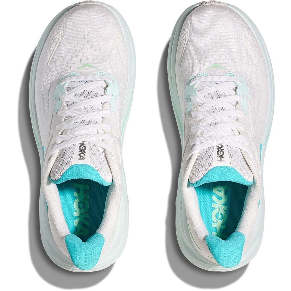 Hoka Women's Clifton 10 Athletic Shoes - White/Cielo Blue