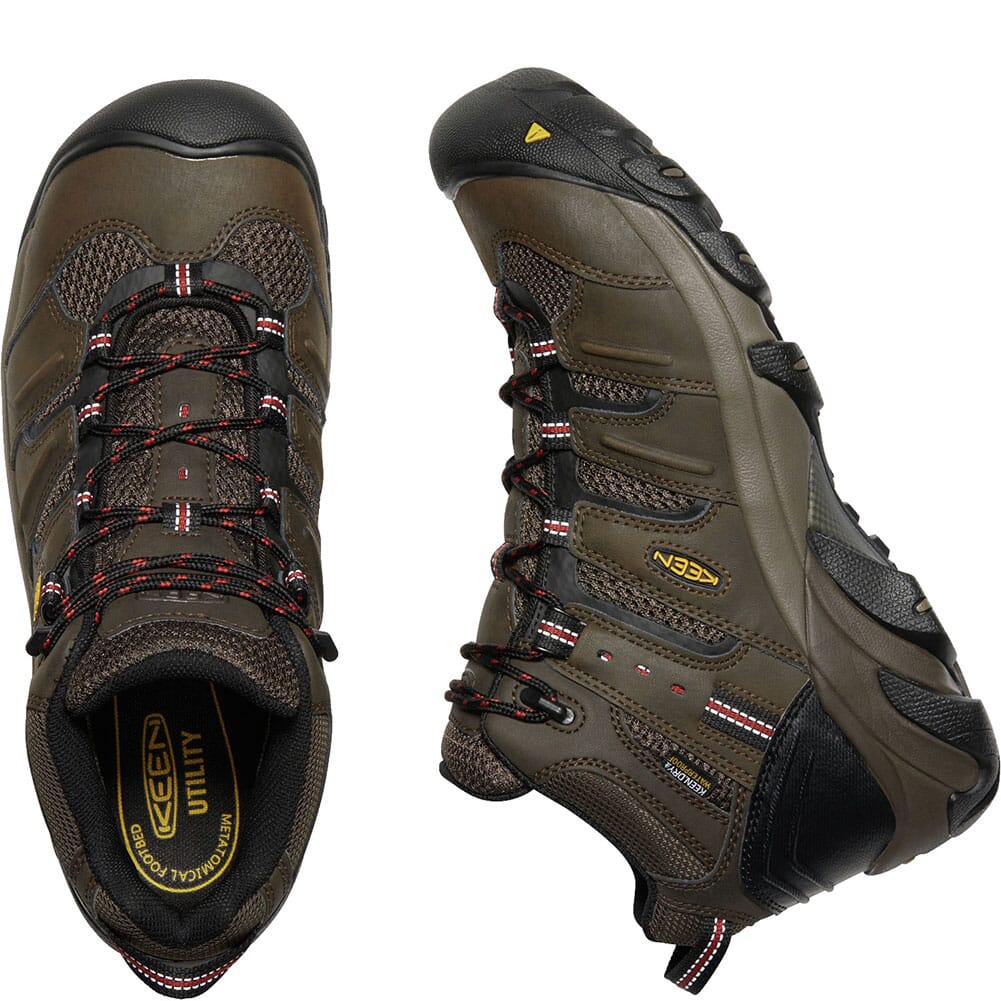 1022098 KEEN Utility Men's Lansing Mid WP Safety Boots - Cascade Brown