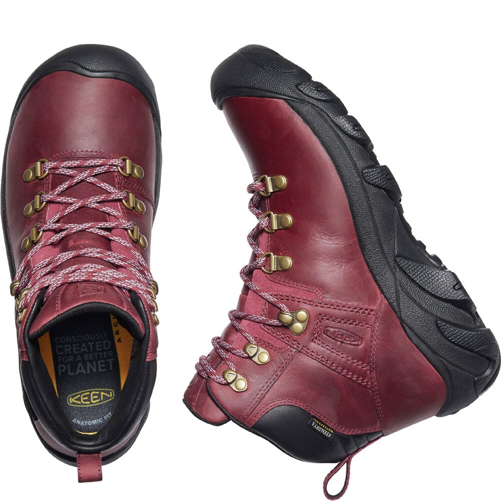 1023976 KEEN Women's Pyrenees Hiking Boots - Tibetan Red/Black