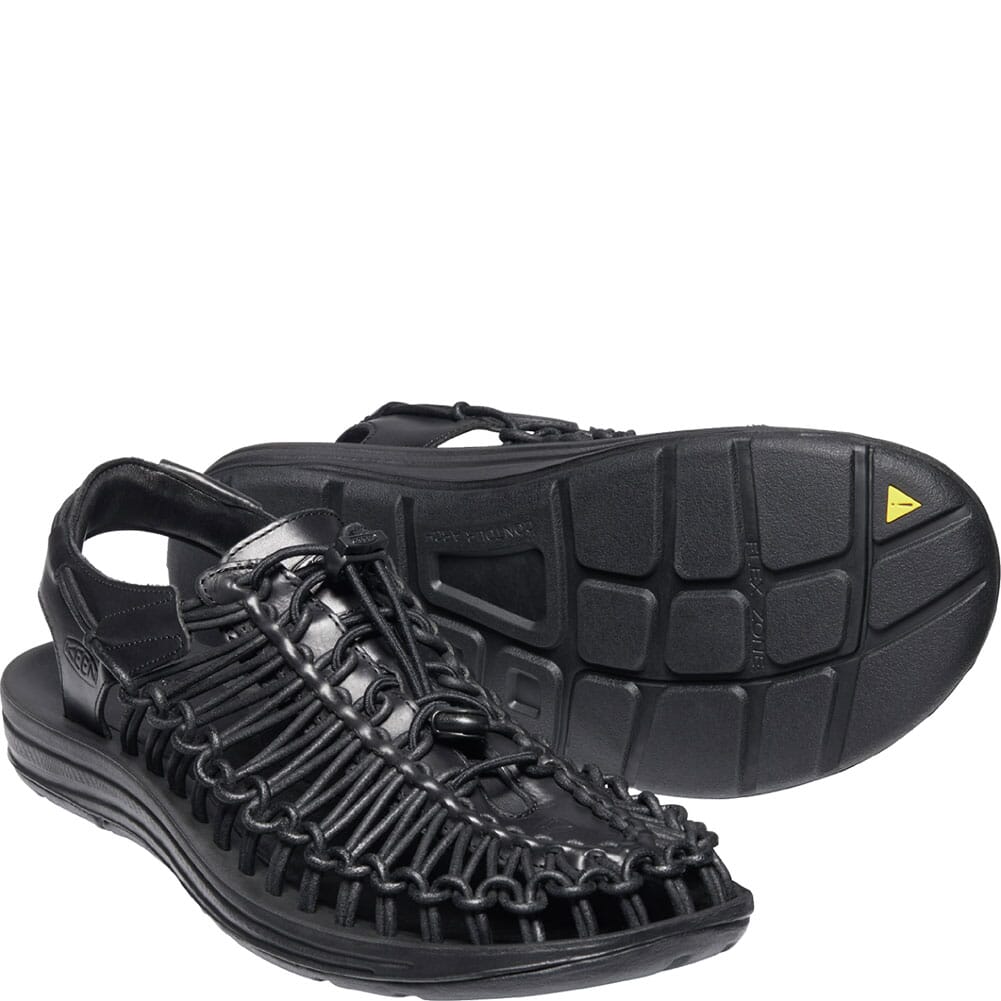 1024450 KEEN Men's Uneek Leather Sandals - Black