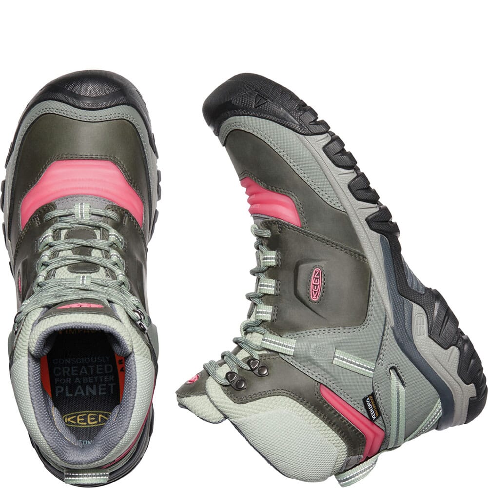 1024919 KEEN Women's Ridge Flex WP Hiking Boots - Castor Grey/Dubarry
