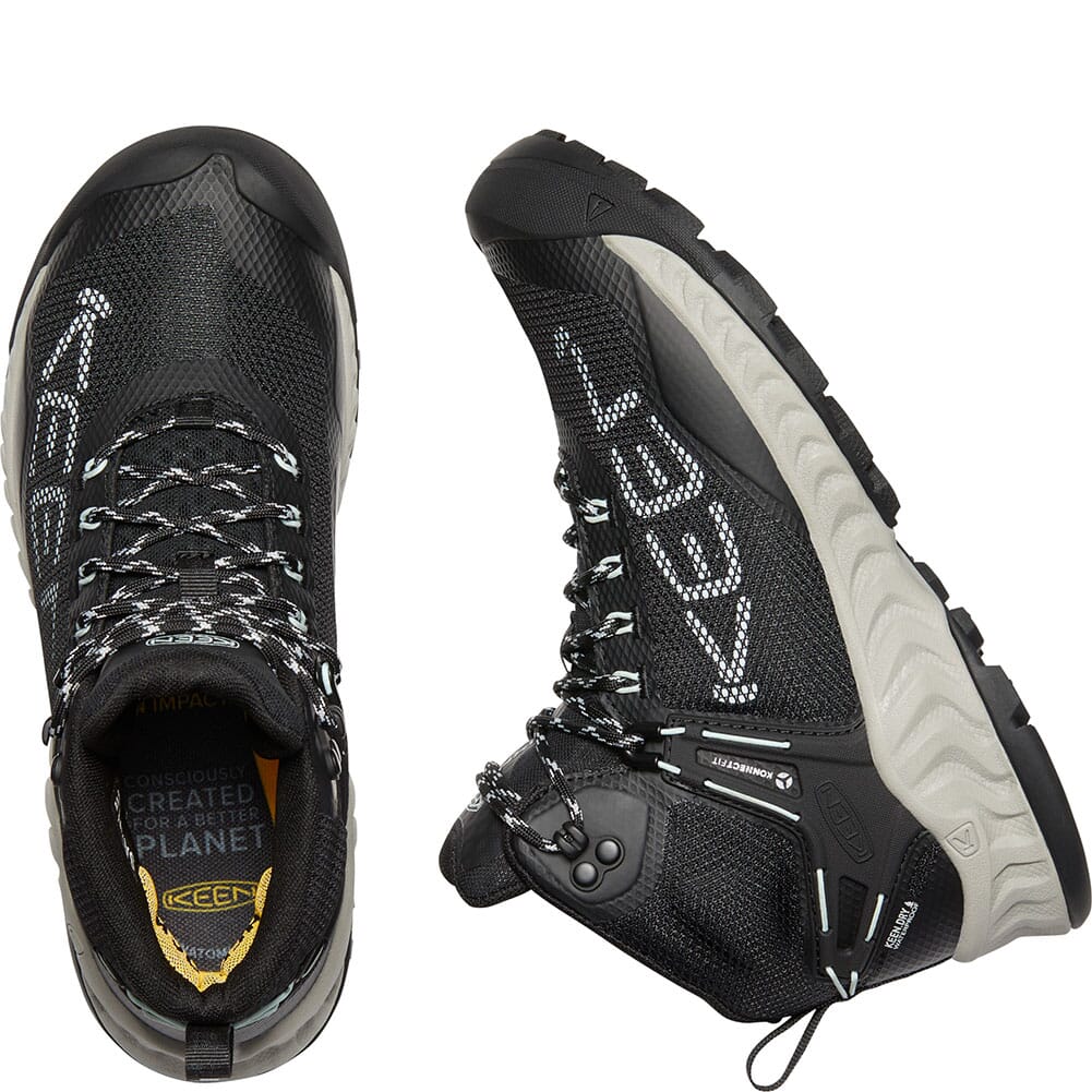 1025911 KEEN Women's NXIS EVO WP Hiking Boots - Black/Blue Glass