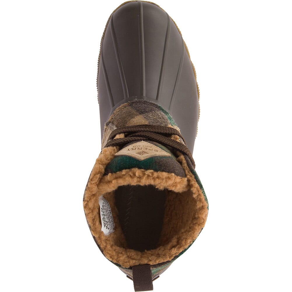 Sperry Women's Saltwater 2-Eye Plaid Wool Duck Boots - Brown/Green