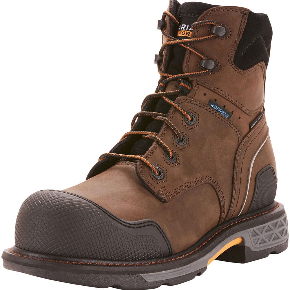 Ariat Men's OverDrive XTR WP Safety Boots - Oily Distressed Brown