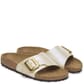 1029393 Birkenstock Women's Catalina Luxe Buckle Slides - Graceful Pearl White
