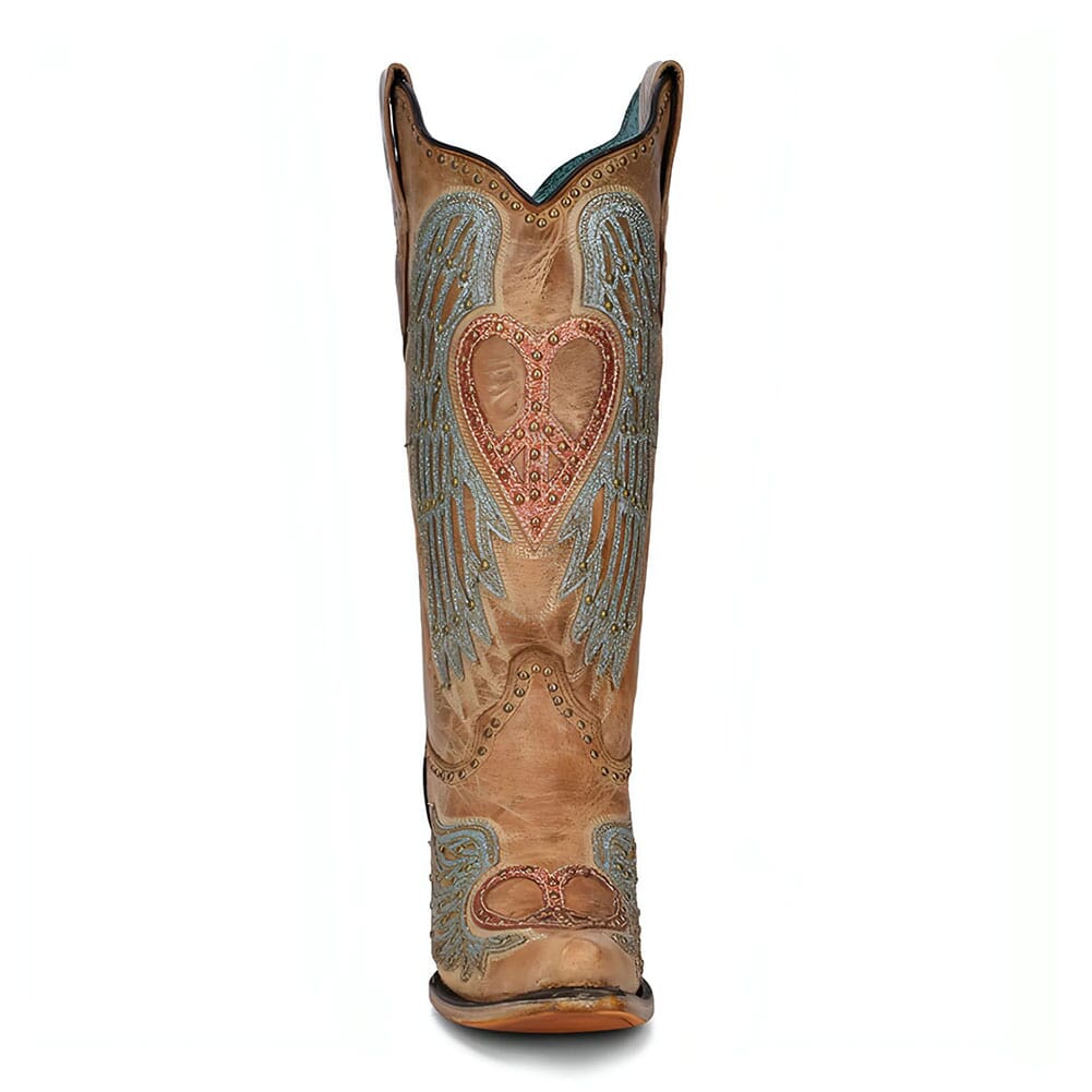 A4235 Corral Women's Heart N Wings Western Boots - Sand