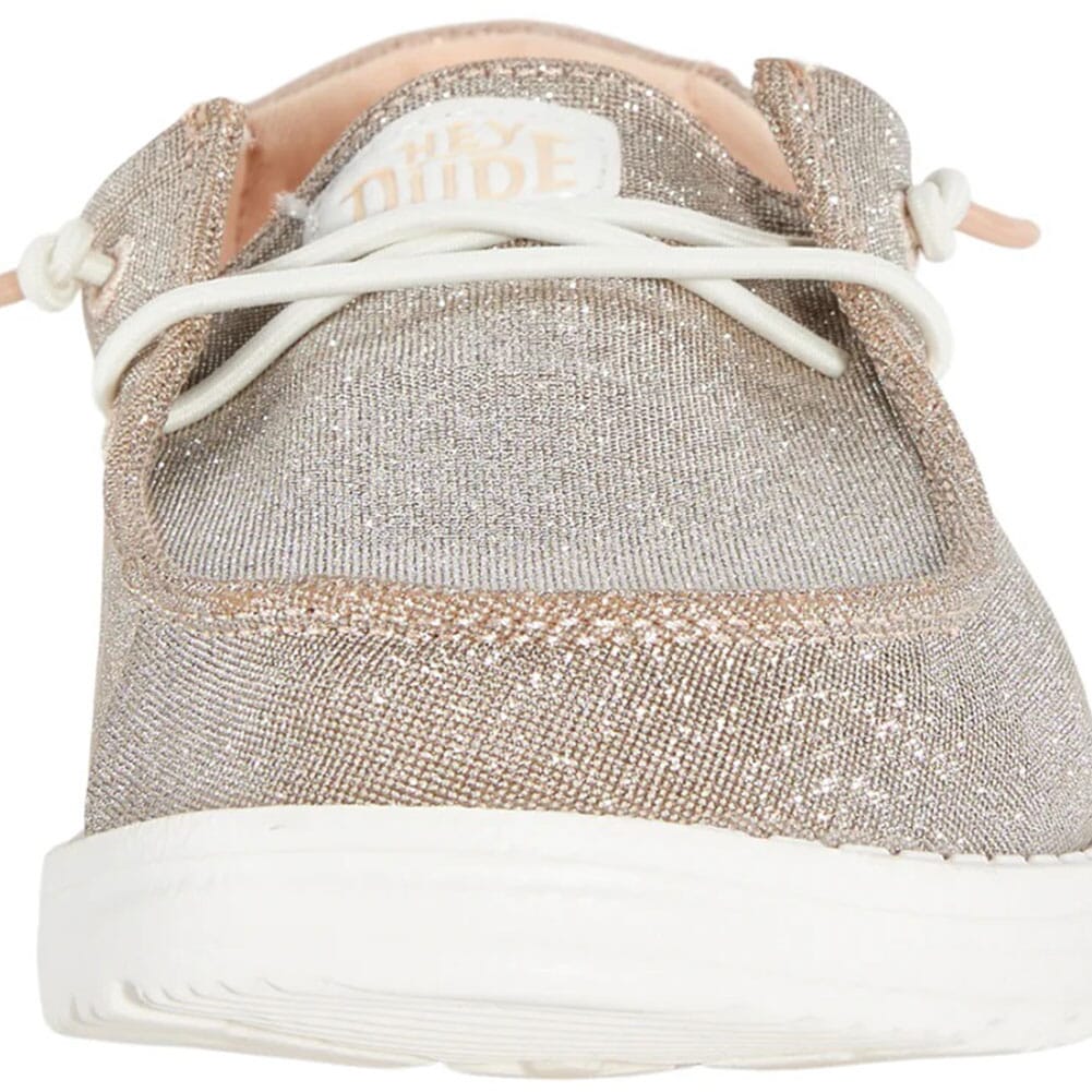 41082-7D9 Hey Dude Women's Wendy Metallic Sparkle Casual Shoes - Rose Gold