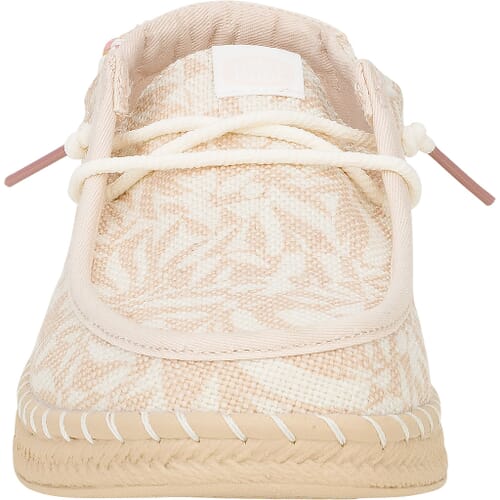 HEYDUDE Wendy Espadrille Woven Femme - Baskets Légères Tissées Aérées, Semelle Confort Liège, Style Mocassin Décontracté Blanc Taille 38