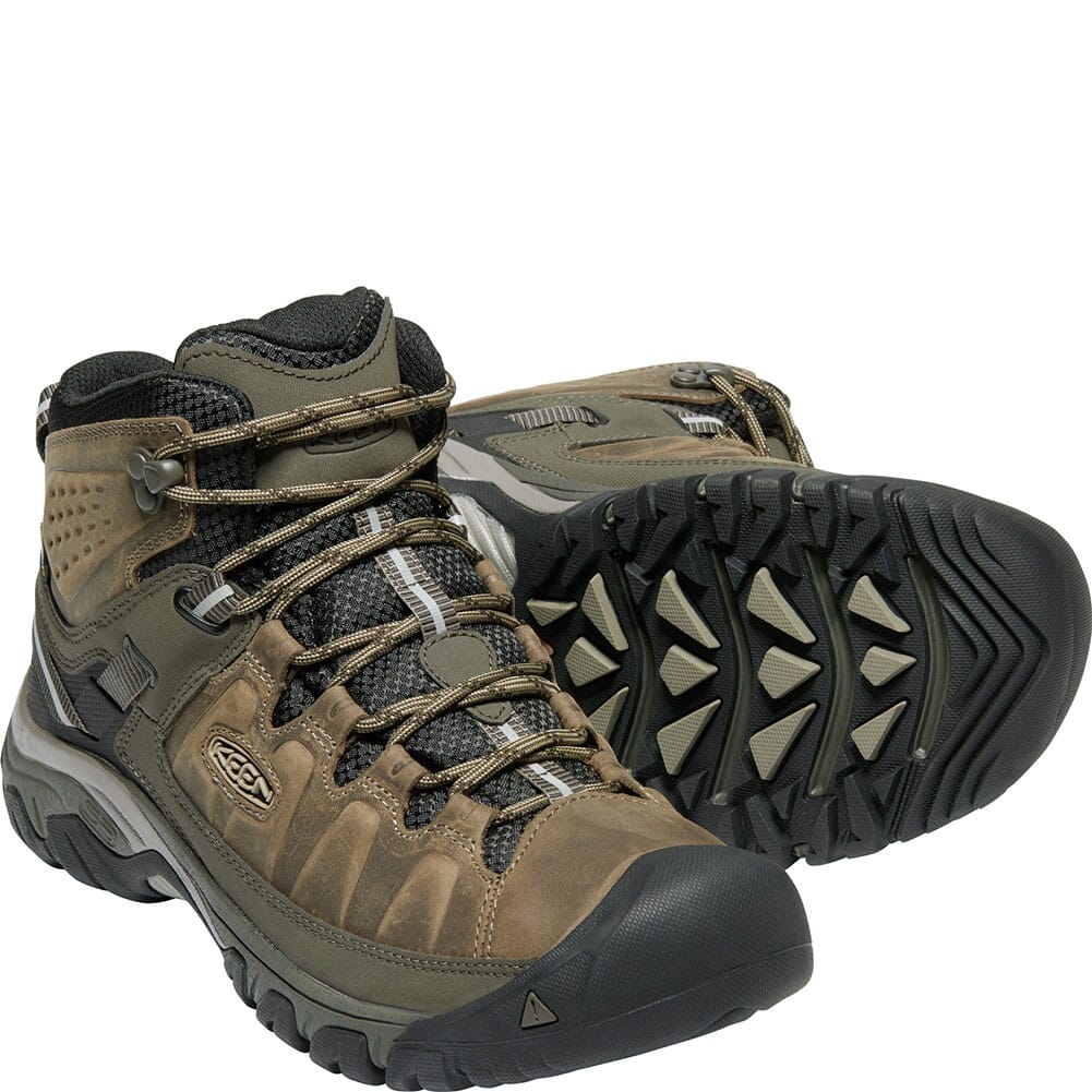 1017786 KEEN Men's Targhee III WP Mid Hiking Boots - Bungee Cord/Black