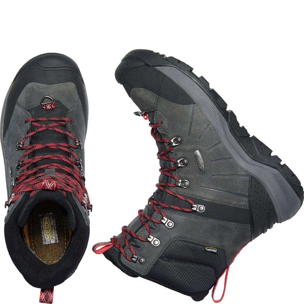 1023620 KEEN Men's Revel IV High Polar Hiking Boots - Magnet/Red Carpet