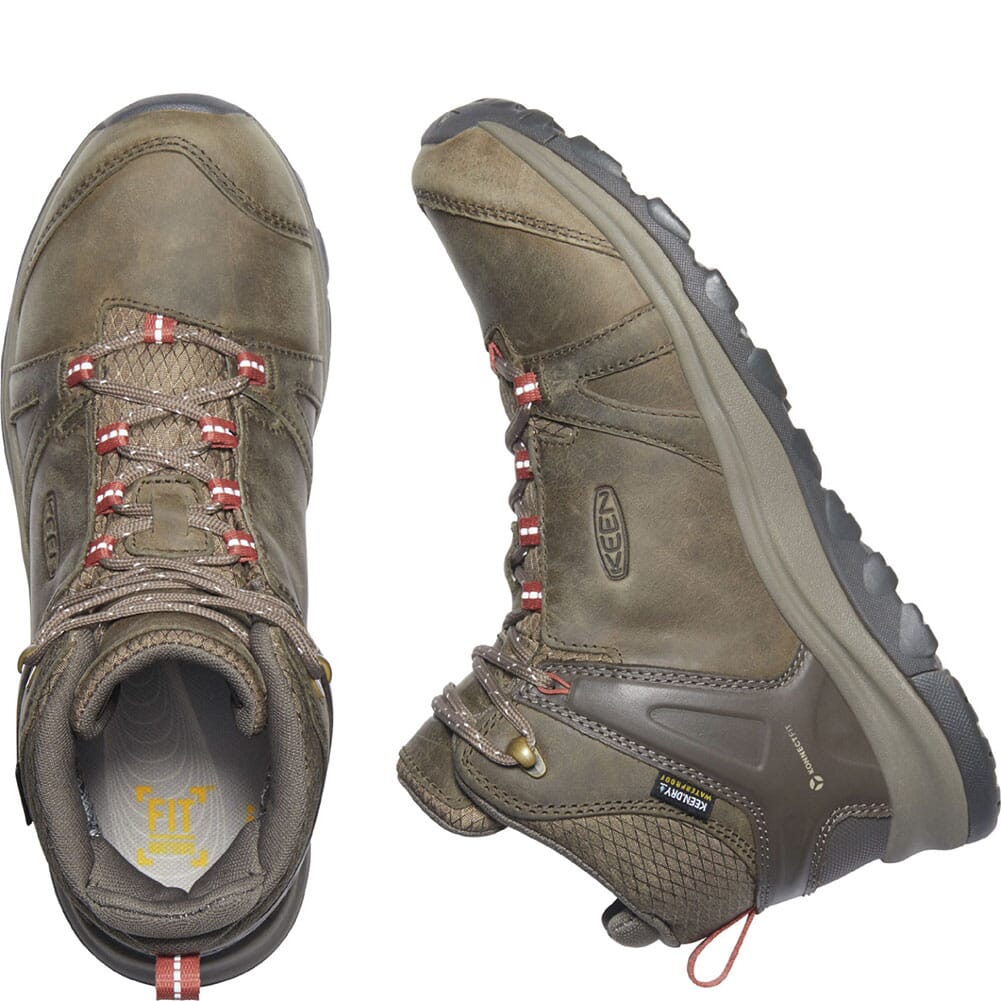 1023728 KEEN Women's Terradora II Leather WP Boots - Brindle/Redwood
