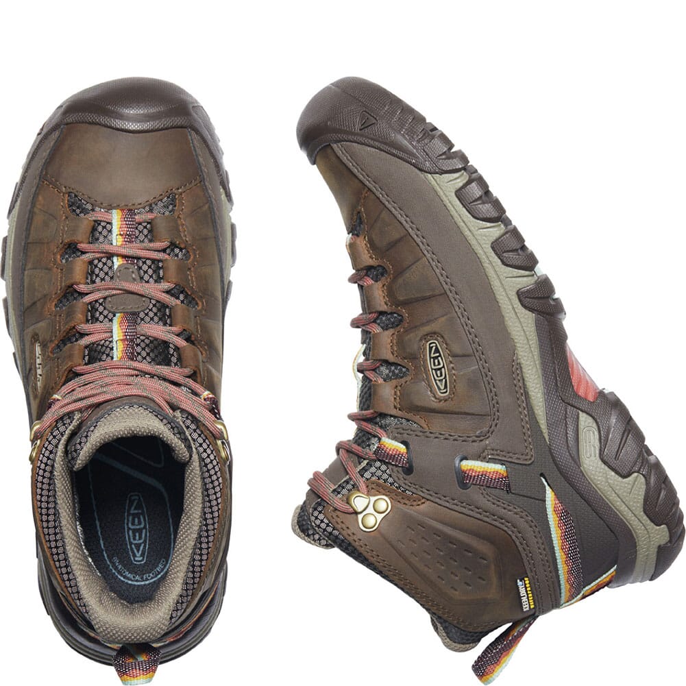 1024054 KEEN Women's Targhee III WP Mid Hiking Boots - Bungee Cord/Redwood