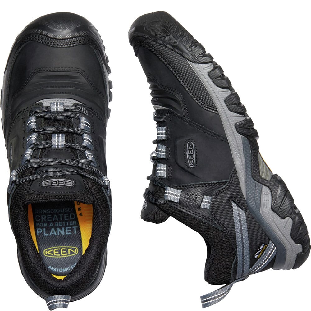 1024916 KEEN Men's Ridge Flex WP Hiking Shoes - Black/Magnet
