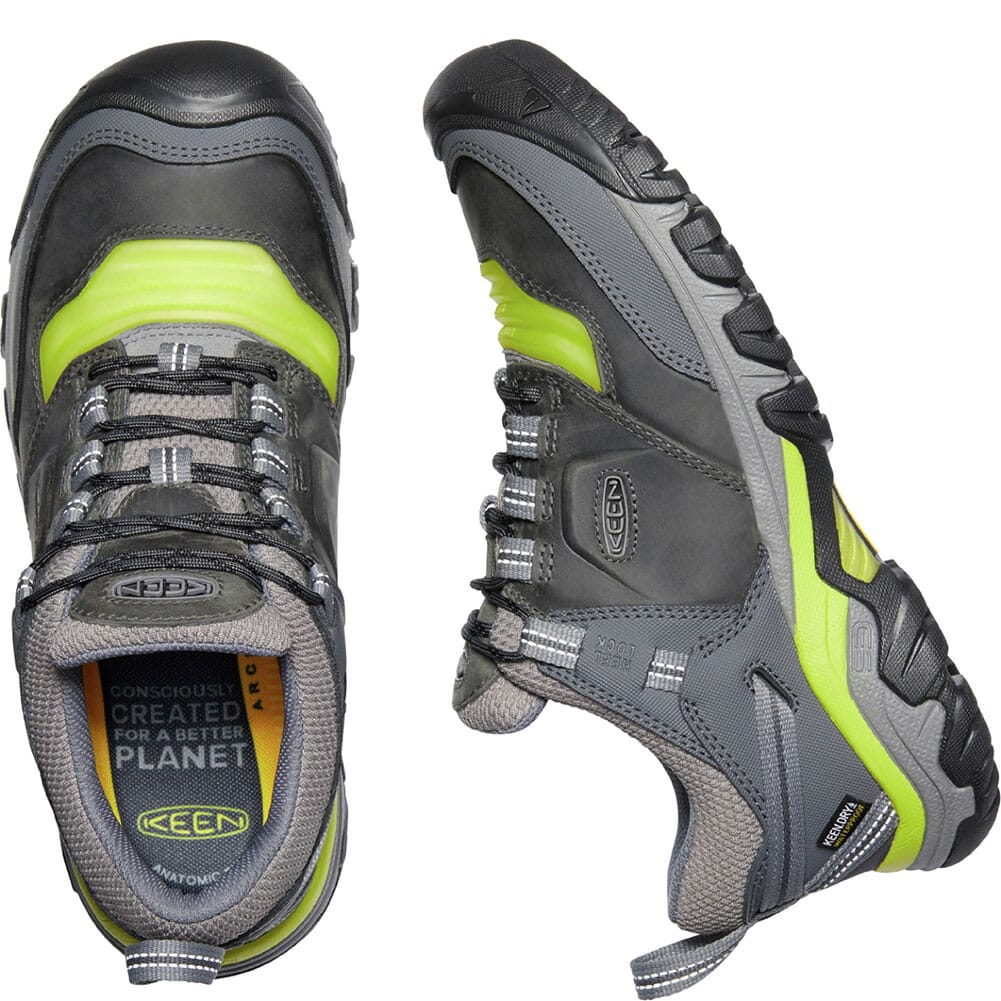 1024917 KEEN Men's Ridge Flex WP Hiking Shoes - Steel Grey/Evening Primrose