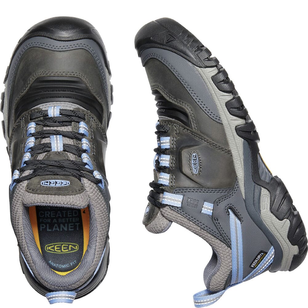 1024923 KEEN Women's Ridge Flex WP Hiking Boots - Steel Grey/Hydrangea