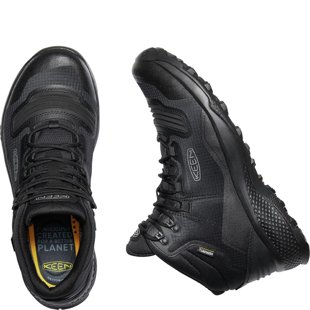 KEEN Men's Tempo Flex WP Hiking Boots Triple Black elliottsboots