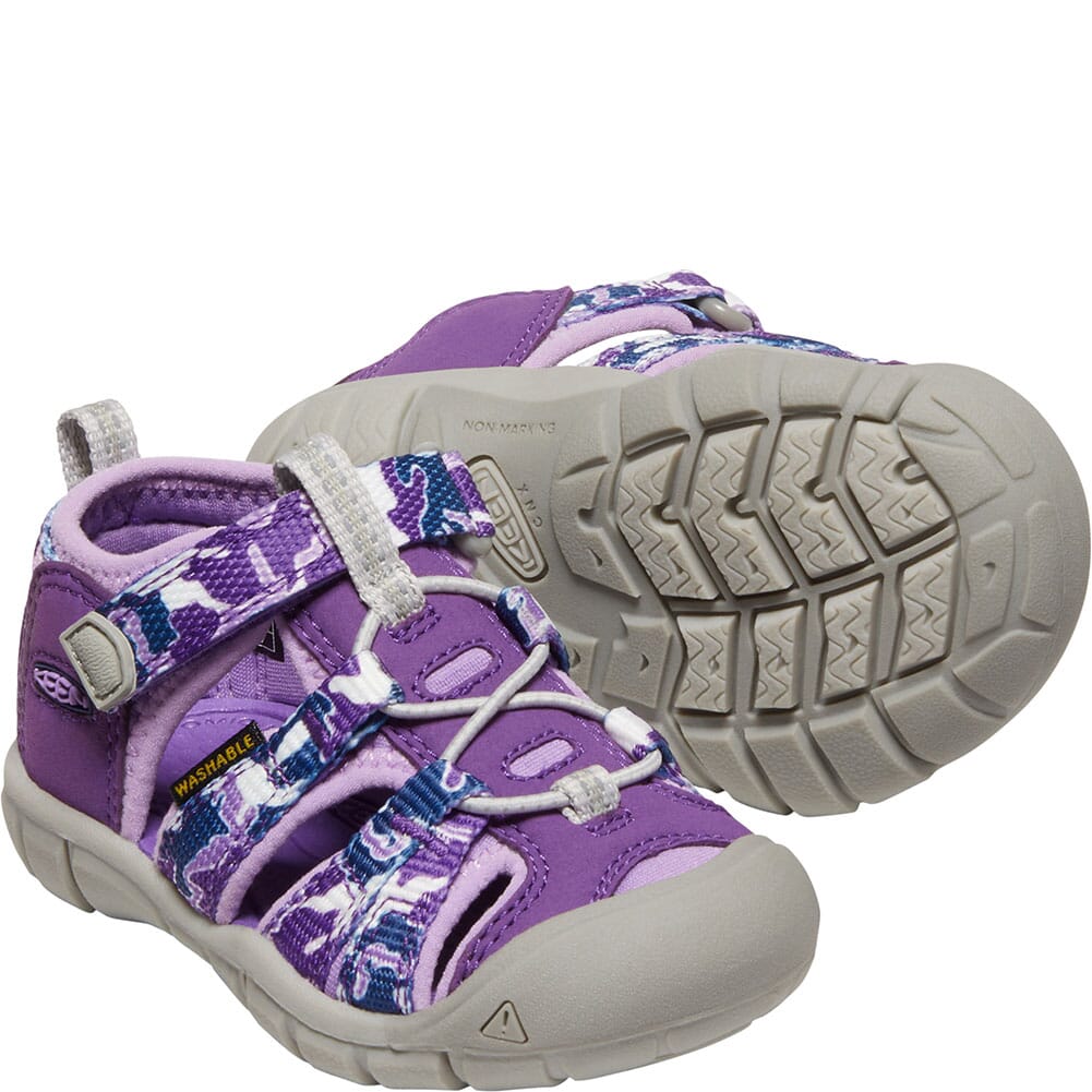 1026303 KEEN Kid's Seacamp II CNX Casual Shoes - Camo/Tillandsia Purple
