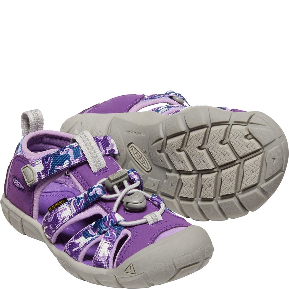 1026317 KEEN Kid's Seacamp II CNX Casual Shoes - Camo/Tillandsia Purple