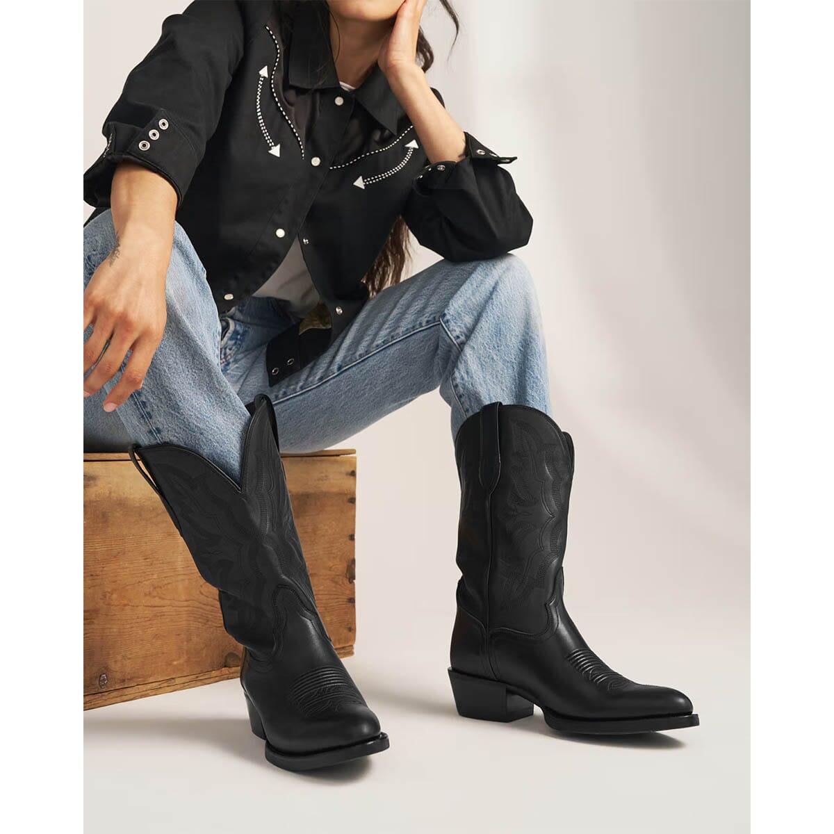 Tecovas Women's The Britt Western Boots - Midnight | elliottsboots