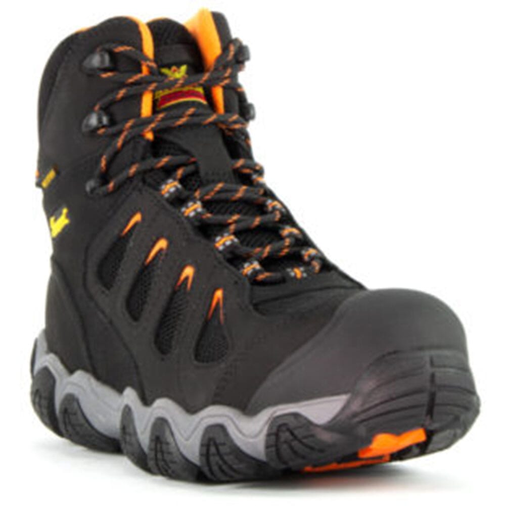 804-6296 Thorogood Men's Crosstrex Series Mid Safety Boots - Black/Orange
