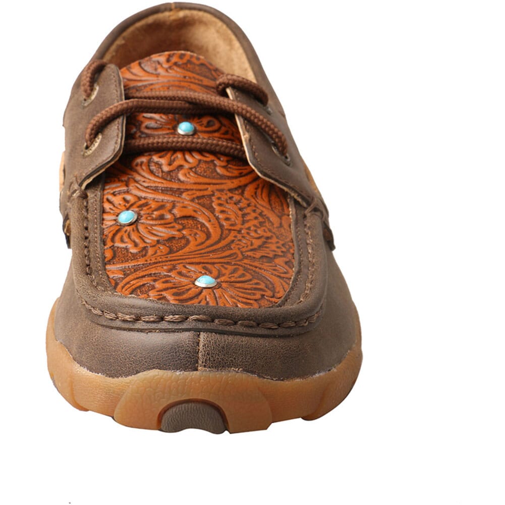 WDM0092 Twisted X Women's Boat Shoe Driving Moc - Brown/Tooled Flower