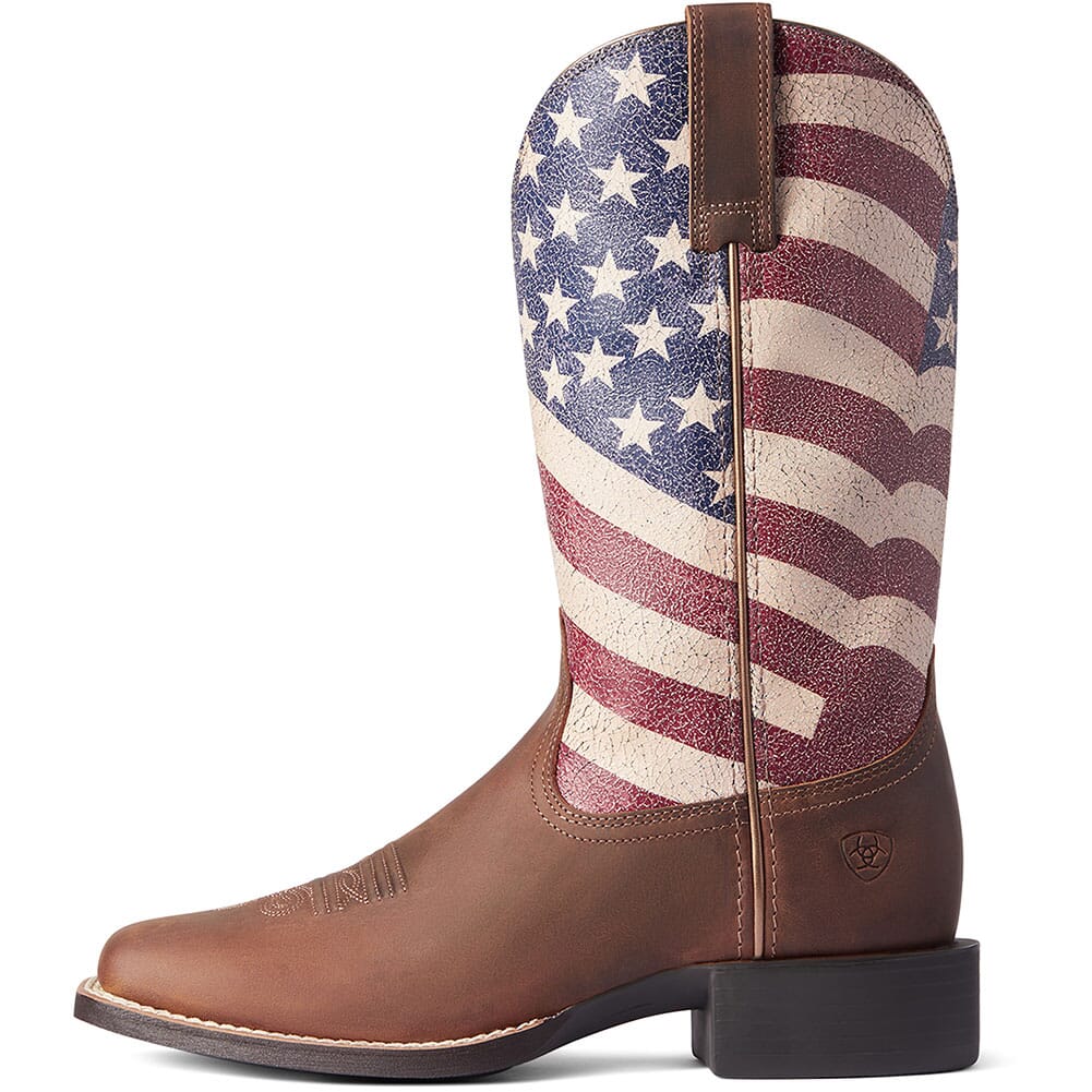 10038397 Ariat Women's Round Up Patriot Western Boots - Brown