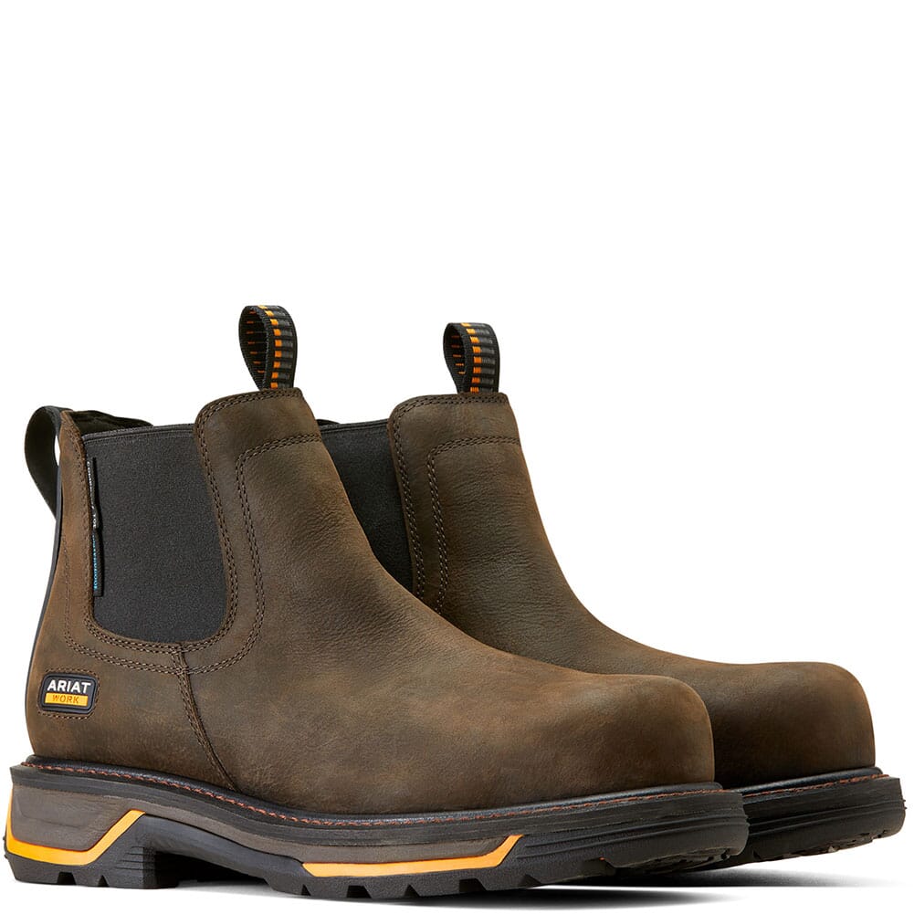 10042544 Ariat Men's Big Rig WP Chelsea Safety Boots - Iron Coffee