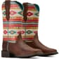 10061221 Ariat Women's Round Up StretchFit Western Boots - Tan/Bubblegum Serape