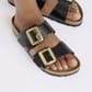 1029457 Birkenstock Women's Sydney Luxe Buckle Sandals - Graceful Licorice