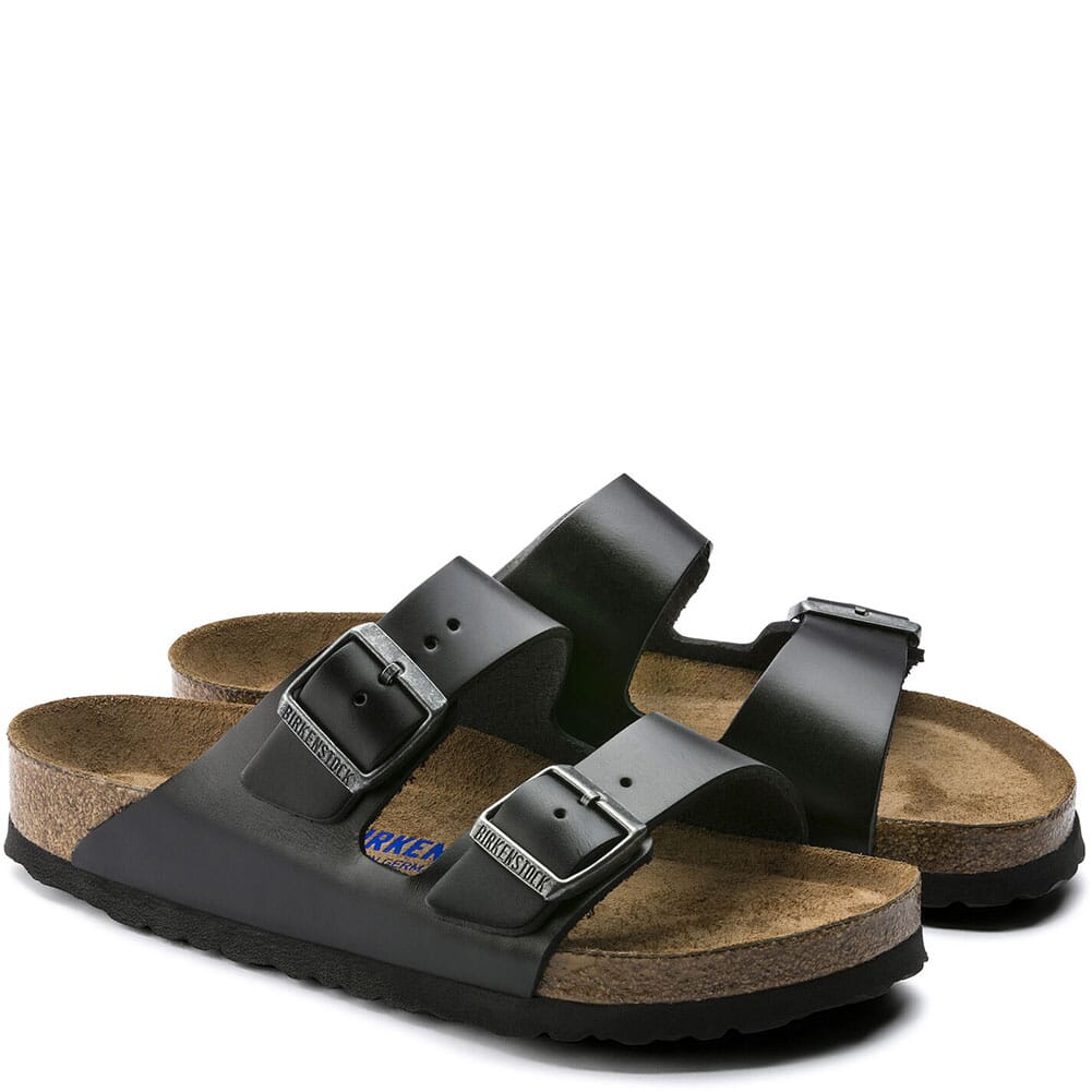 552331 Birkenstock Unisex Arizona Soft Footbed Slides - Amalfi Black