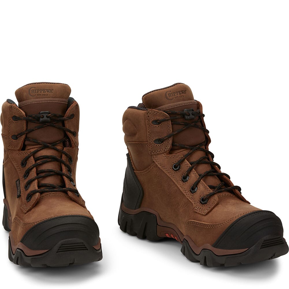 AE5003 Chippewa Men's Cross Terrain WP Safety Boots - Bourbon Brown