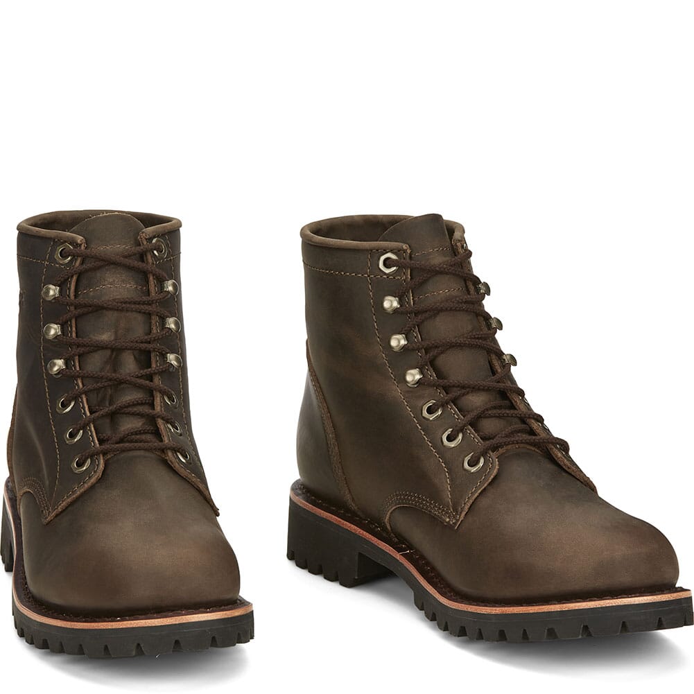 NC2080 Chippewa Men's Classic 2.0 Lace Up Work Boots - Chocolate Apache