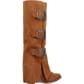 Dingo Women's Buckle Bunny Suede Leather Boots - Camel
