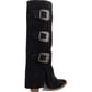 Dingo Women's Buckle Bunny Suede Leather Boots - Black
