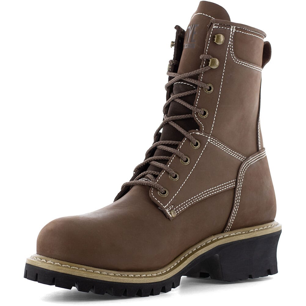 FR40202 Frye Supply Men's Crafted WP Safety Loggers - Dark Brown