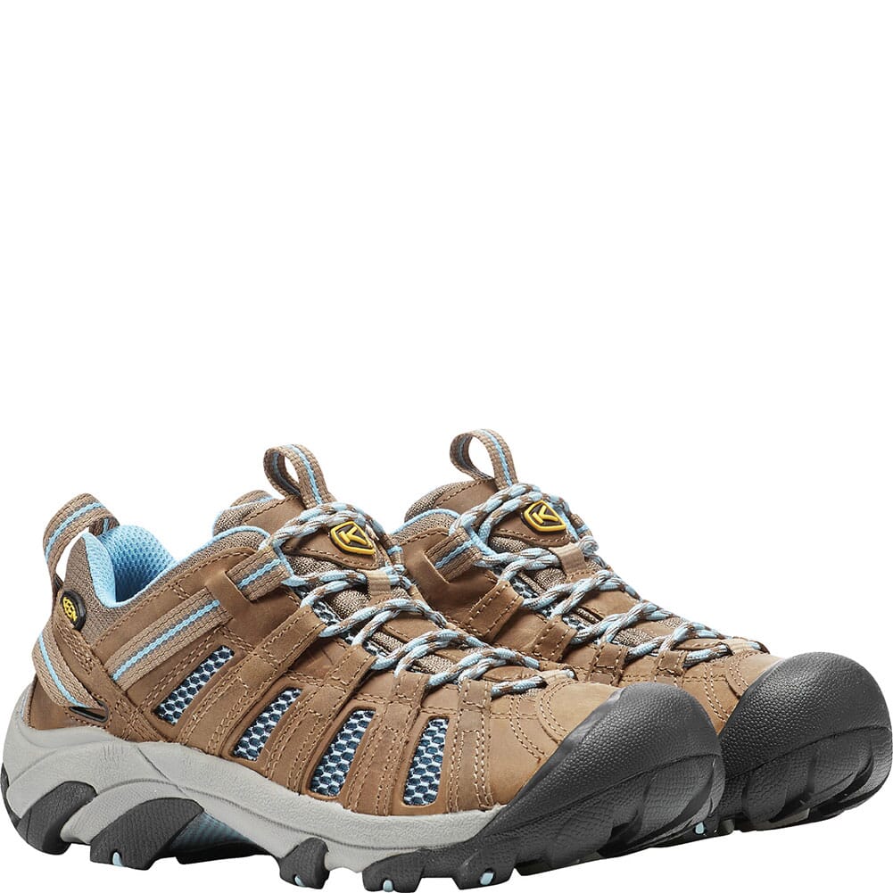1011523 KEEN Women's Voyageur Hiking Shoes - Brindle/Alaskan Blue