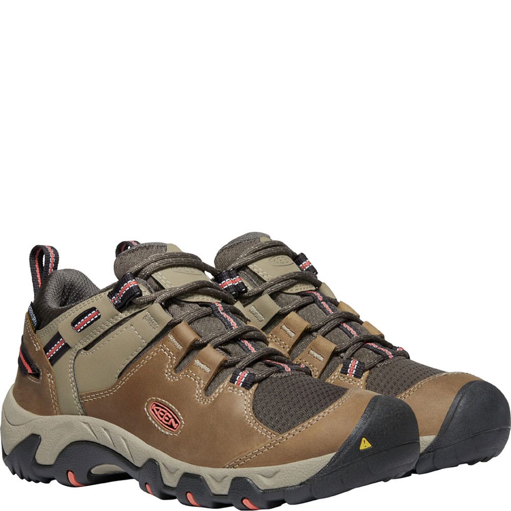 1022336 KEEN Women's Steens WP Hiking Shoes - Timberwolf/Coral