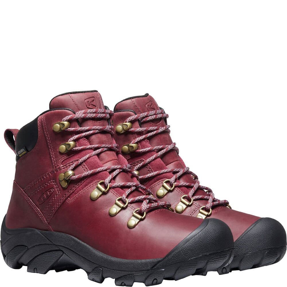 1023976 KEEN Women's Pyrenees Hiking Boots - Tibetan Red/Black