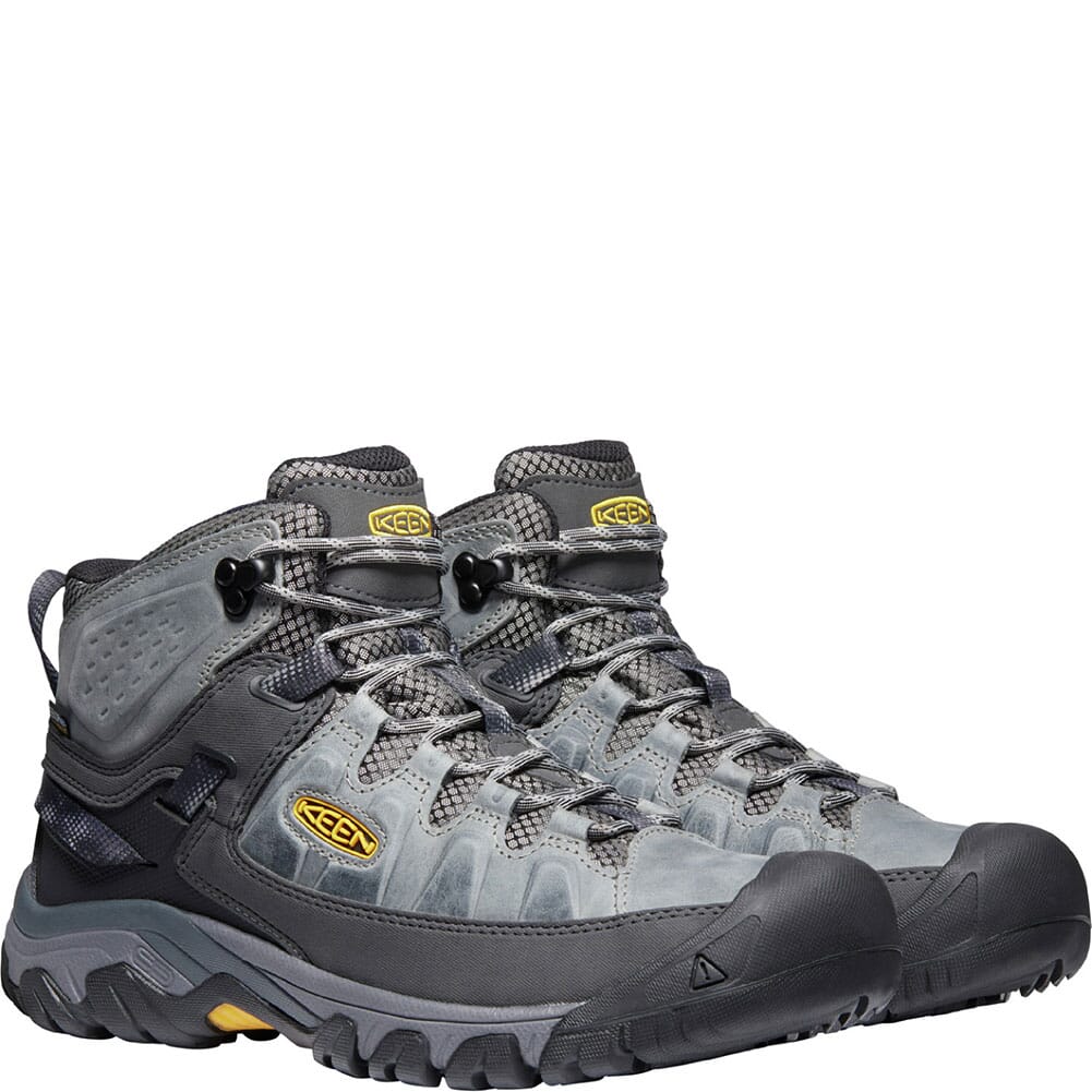 1025164 KEEN Men's Targhee III WP Mid Hiking Boots - Drizzle/KEEN Yellow