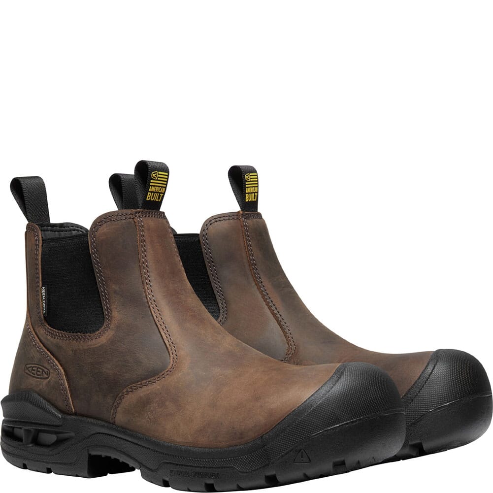 1025703 KEEN Utility Men's Juneau Romeo WP Work Boots - Dark Earth/Black