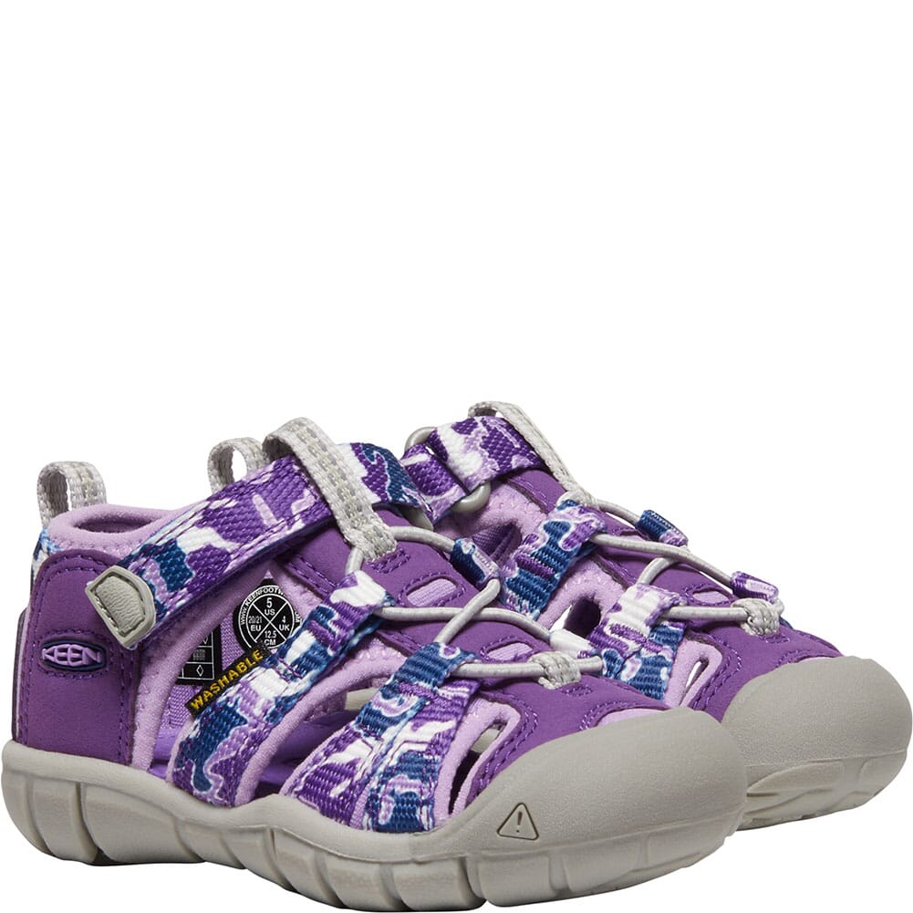 1026303 KEEN Kid's Seacamp II CNX Casual Shoes - Camo/Tillandsia Purple