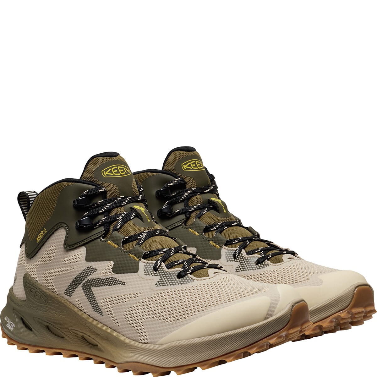 KEEN Men's Zionic NXT WP Mid Hiking Shoes - Brindle/Lemon Curry
