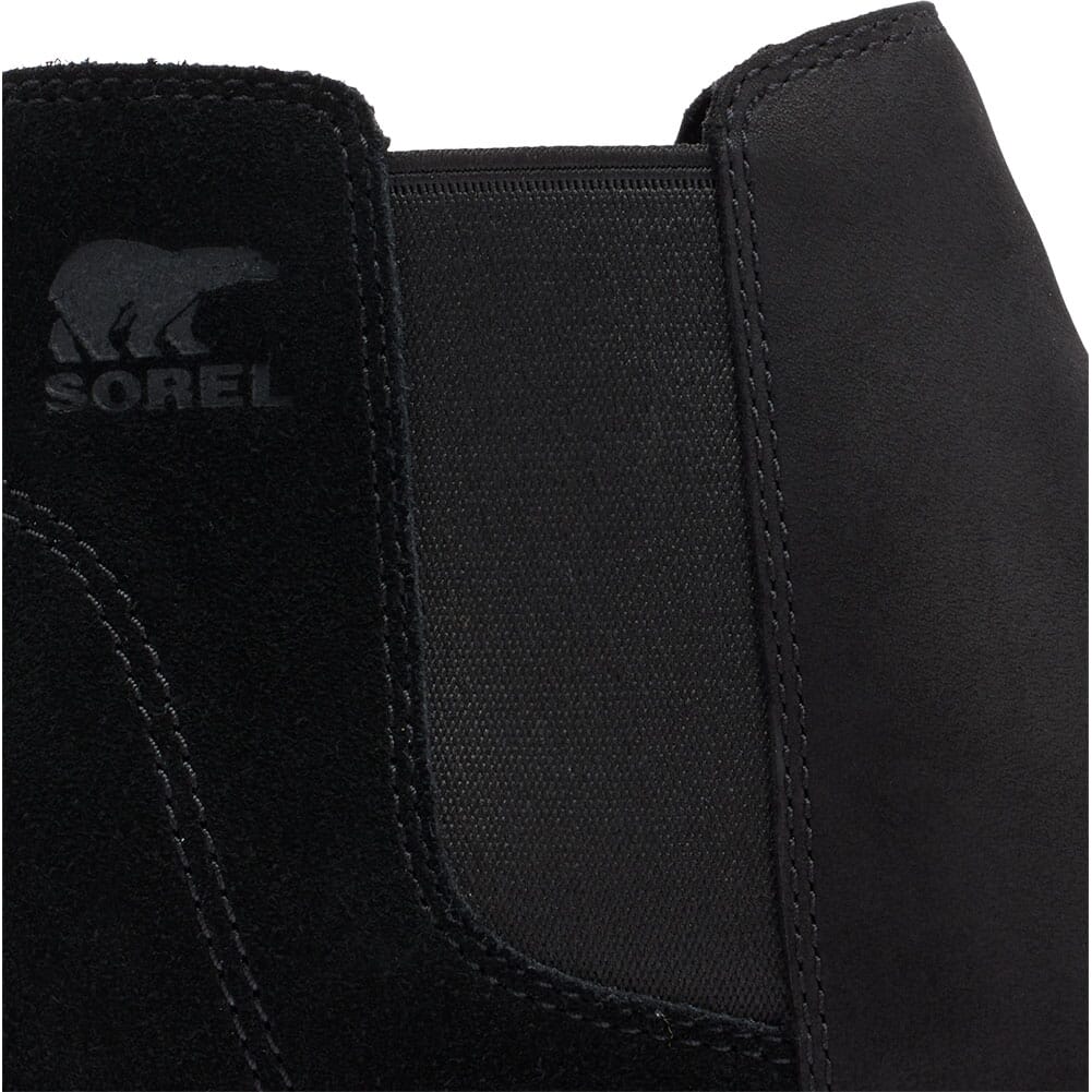 2048631-010 Sorel Women's Evie II Chelsea WP Casual Boots - Black/Sea Salt