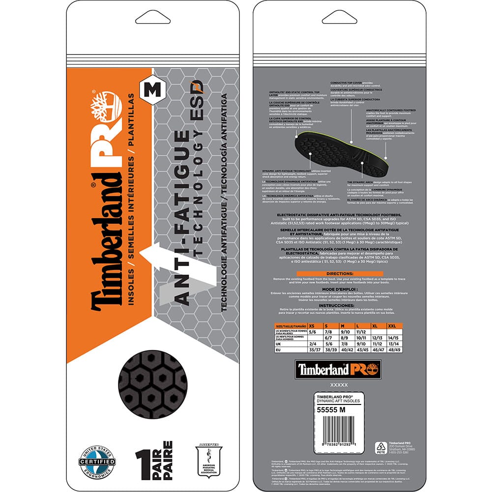 A1ORE827 Timberland PRO Anti-Fatigue Technology Insoles - Black