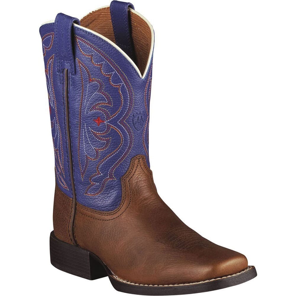 Image for Ariat Youth Quickdraw Western Boots - Brown/Royal from elliottsboots