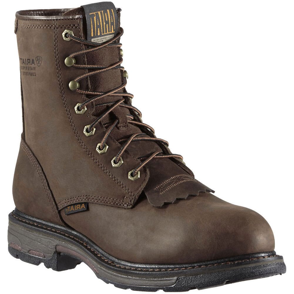 Ariat Men's Workhog WP Safety Boots - Oily Distress Brown | elliottsboots