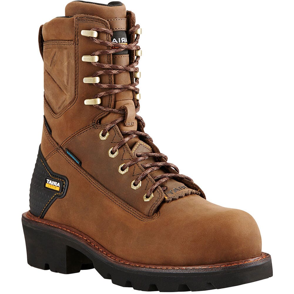 Ariat Men's Powerline Safety Boots - Distressed Brown | elliottsboots