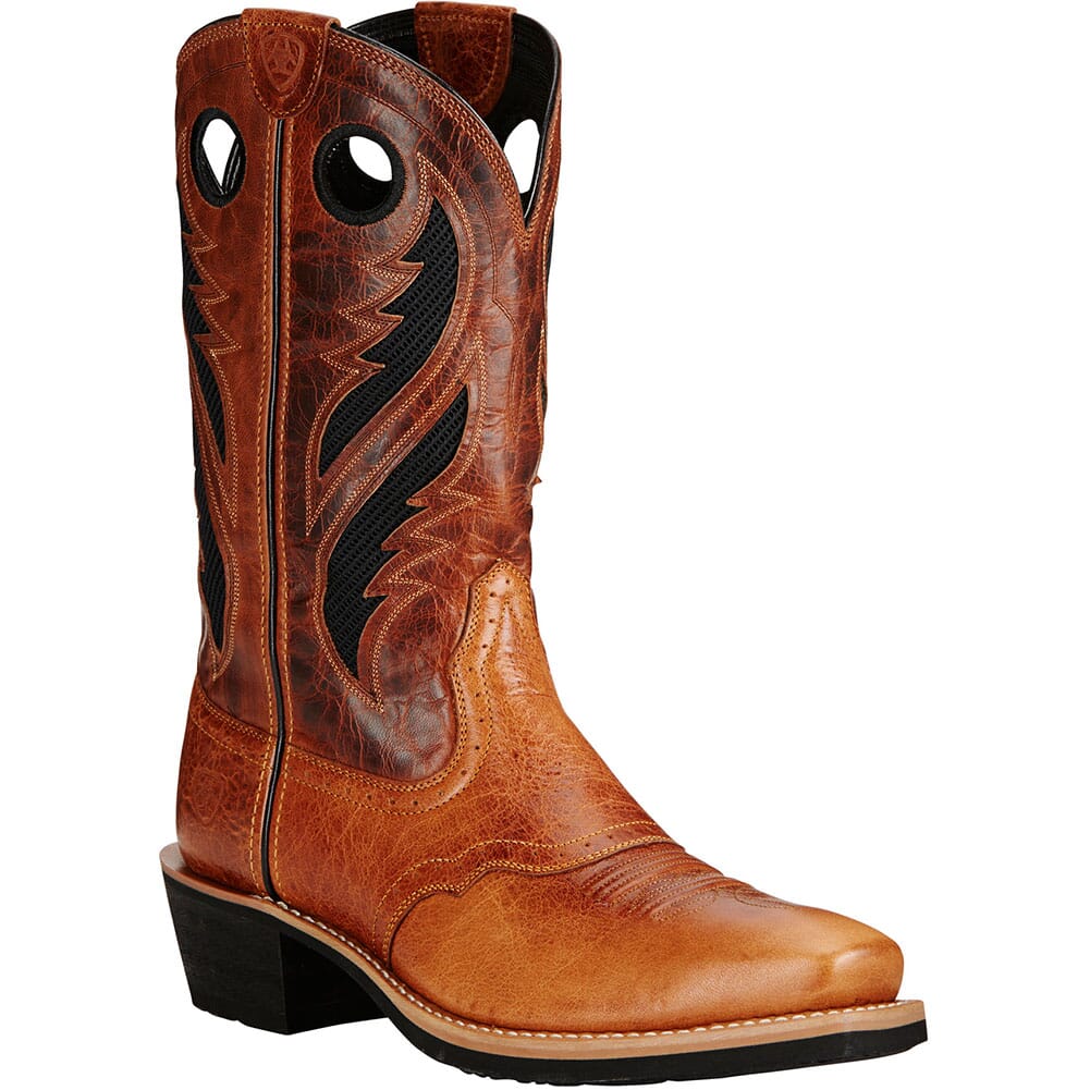 Ariat Men s Heritage Roughstock VentTEK Western Boots Gingersnap Tan elliottsboots