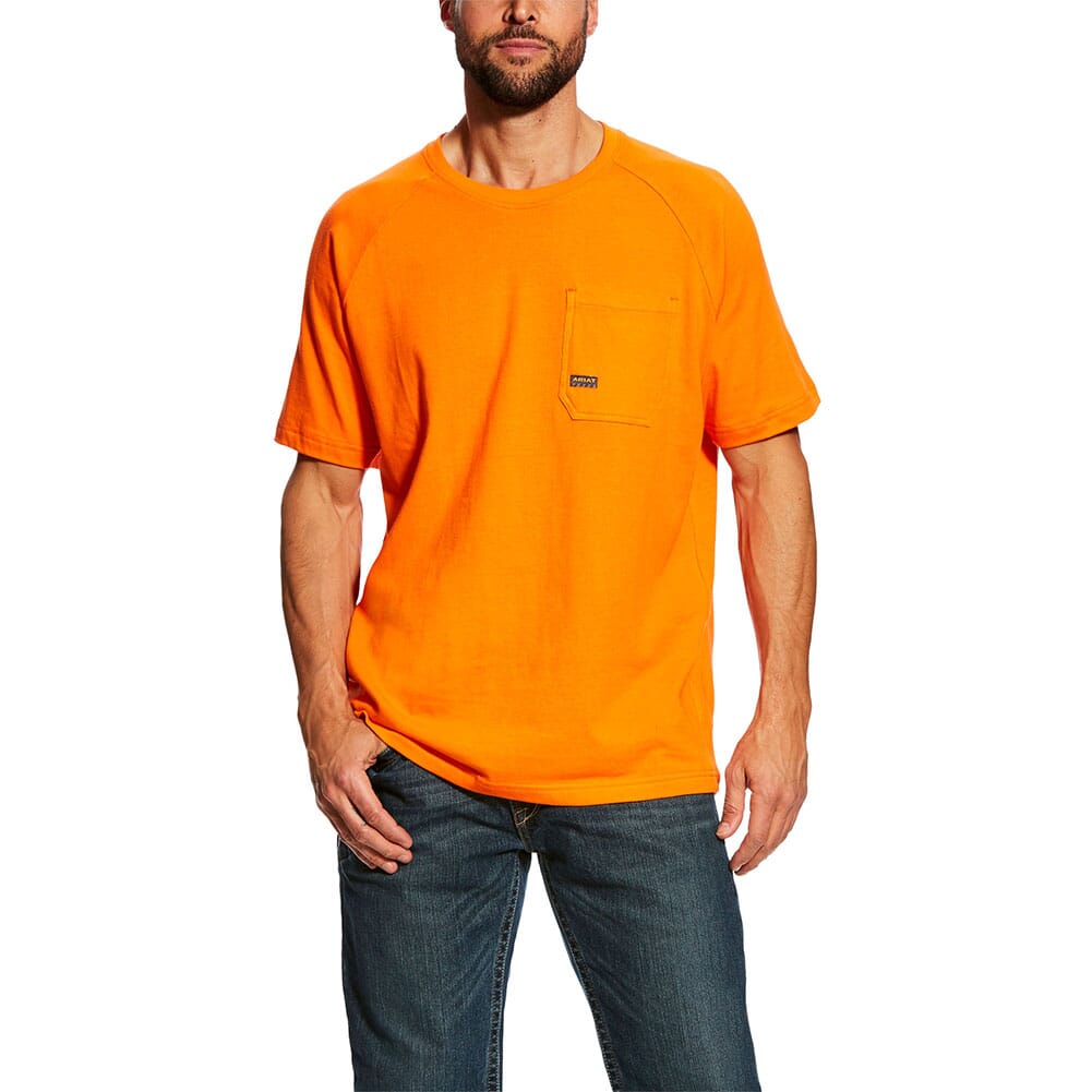 Image for Ariat Men's Rebar Cottonstrong SS Crew - Safety Orange from elliottsboots